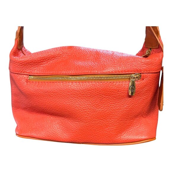 Valentina Italia Coral Peach Pink Leather Shoulder Bag With Adjustable Strap SEE - Picture 3 of 16